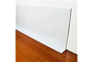 GELINTONG Plinthe souple PVC 60x20 mm – 6 mètre, Plinthe flexible - pliable, Plinthe souple premium pour revêtement de sol, Montage facile Blanc
