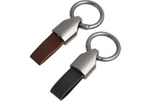 Mewtush 2 st bilnyckelringar, högkvalitativa lädernyckelringar med zinklegeringsklämma, robust nyckelhållare för män och kvin