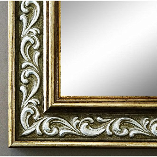 Spiegel Wandspiegel Badspiegel Flurspiegel Garderobenspiegel - Über 200 Größen - Verona Grün Gold 4,4 - Außenmaß des Spiegels 70 x 140 - Wunschmaße auf Anfrage - Antik, Barock
