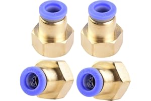 ANGEEK Lot de 4 raccords pneumatiques de 8 mm de diamètre extérieur x 3/8" Filetage femelle PT droit Raccord pneumatique Qualité industrielle Raccords de raccordement pneumatiques en ligne