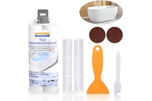 INQUIRLLY Kit de Réparation D'émail, Kit de Réparation de Baignoire Blanc, Kit Réparation Receveur de Douche Résine Pour Carrelage, Granit, Marbre, Pierre de Porcelaine Et Comptoirs En Quartz