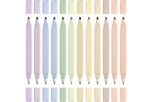 ZALAON Pastel Highlighters, 12 Cute Pens Morandi Color Aesthetic Bible Highlighters Chisel & Fine Tip, No Bleed for Notes & School Supplies