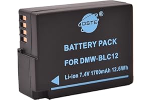 DSTE DE DMW-BLC12 DSTE Batterie de rechange compatible avec DMW-BLC12E et BP-DC12, Sigma BP-51, V-LUX4, Panasonic DMC GX8 G85 G7 FZ2000 FZ2500 FZ1000 FZ200 FZ300, Leica Q