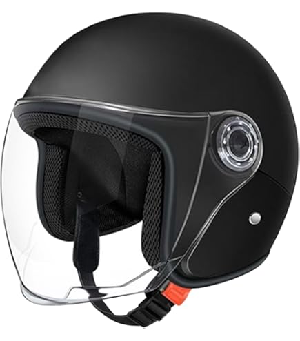 Offener Motorradhelm – Jethelm Mit Klarem Visier, ABS-Schale, Verstellbar (Kopfumfang 56–62 Cm), Für Roller, Moped