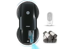 ‎FMART Fmart Fensterreinigungsroboter Automatischer Fensterreinigungsroboter mit Ultraschallspray und Steuerung über Fernbedienung für Innen- Außen- Hochhaus- Fenster- Decken (T9 Schwarz)