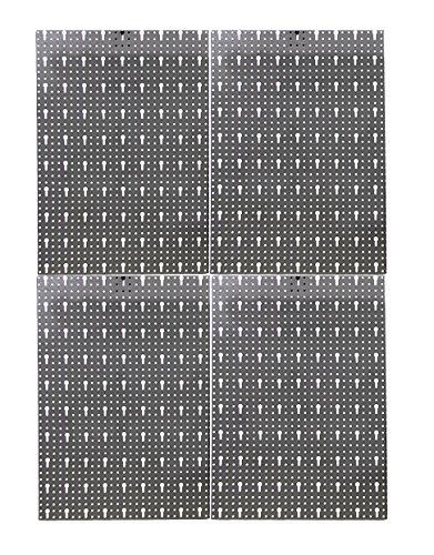 Werkzeugwand Lochwand aus Metall Werkstattwand mit Euro-Lochung 57 x 160 cm aus 4 Teilen - 2