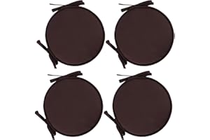 PIPOEI Cuscini per sedia Set di 2/4/6 cuscini per sedia rotonda con lacci, cuscini per sedia rotonda diametro 30 cm, cuscino in poliestere per sedia da bistrot A-01,30cm-4pcs