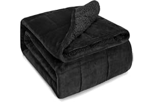 ‎SIVIO Sivio Gewicht Decke für Erwachsene, 7kg Sherpa Heavy Throw mit Fleece Reversible, Queen Size, Gewicht Decke für Männer und Frauen Tiefschlaf, 150x200cm Schwarz