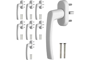 GETLITOOL 8PCS Poignée de Fenêtre Blanche Serrure de Fenêtre en Aluminium sans Clé Poignée de Fenêtre de Sécurité Enfant en Longueur de Tige 35mm pour Porte Fenêtre Porte Balcon Maison