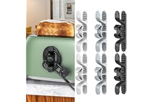 Wotendy Organizer na kable do urządzeń, 6 sztuk, uchwyty na kable, urządzenia kuchenne, zwijacz kabli, samoprzylepny, zawijany kabel do miksera, tostera, ekspresu do kawy, szybkowaru,