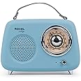 Roxel RFM01 Retro FM Radio Party speaker – Timeless Design, Superior Sound, FM Radio, MP3 Playback & Wireless BT Streaming, Perfect as a Gift (Blue)
