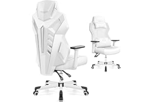 OneGame Silla Gaming, Transpirable Ergonómica Silla Gamer Adulto Estilo Carreras de Ordenador reposabrazos 3D Respaldo Ajustable Silla Escritorio con Soporte Lumbarjustable 150KG, Blanco