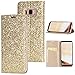 Produktbild Sycode Elegant Edel Stilvoll Luxus Gold Glitzer PU-Leder Buchstil Wallet Brieftasche Schutzhülle Etui für Samsung Galaxy S8-Gold