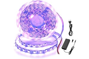AROTELICHT Taśma UV LED 5 m Z Zasilaczem Sieciowym, Samoprzylepna, 5050 SMD, IP20, 300 Diod, Zestaw Do Dekoracji Na Imprezę, Do Kuchni, Na Boże Narodzenie