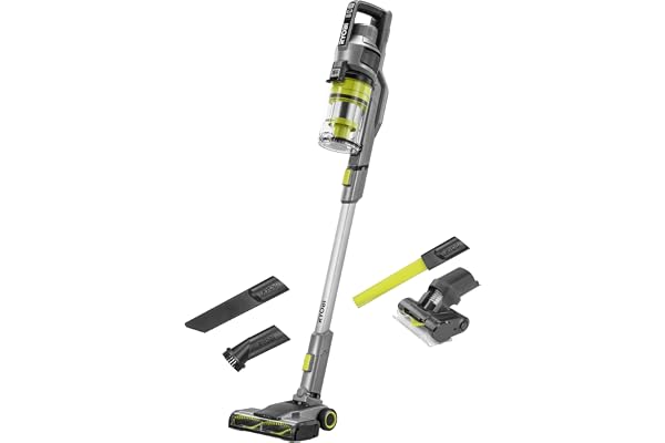 RYOBI Borstdammsugare 18 V - 30 AW - 820 L/Min - 600 ml - sitter upprätt - levereras med 1 motoriserad borste, 1 x 24 cm huvu