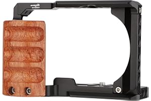AKIROOD ZV-E10 Kamerakäfig für Sony ZV-E10 Kamera, Videoaufnahme, Filmzubehör, Blitzschuh-Verlängerung für Mikrofon/Licht mit Holzgriff