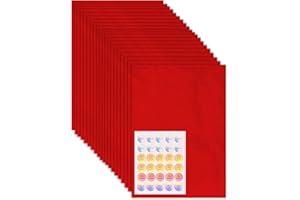 MAARA 42 Large Red Tissue Paper for Wrapping Gifts, 50X75 CM Tissue Paper Sheets for Packaging with Stickers, Acid Free Wrapping Tissue Paper