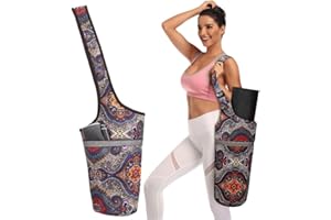 JOYHAZE Bolsa para Esterilla de Yoga con Bolsillo de Gran tamaño, Gran Capacidad, para Deportes, Gimnasio, Compras, fácil Acceso y Ligera, se Adapta a la mayoría de tamaños de tapetes