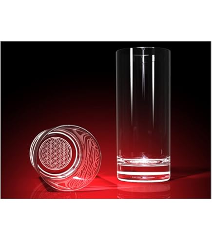 Bicchieri Acqua Vetro Set 4 Bicchieri Thun Happy Country - Vetro Decorato A Mano Con Fiori, 300ml, 8cm Motivi Floreali