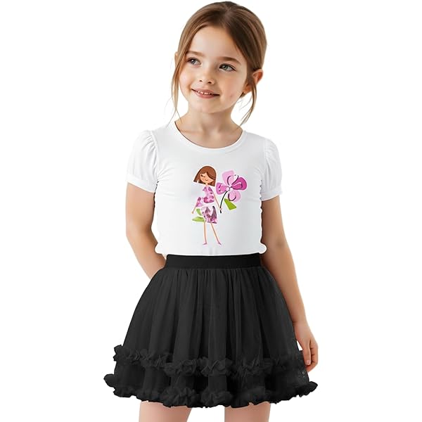 XNIVUIS 2 Pezzi Sparkle Tutù Gonna Da Balletto Ragazza Motivo Scintillante Gonne Da Principessa Pannello Esterno Per Danza 2-7 Anni Sport All'Aria Aperta (Poliestere, 2 Pezzi - 10