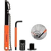 Oumers Bike Cassette Removal Tool with Chain whip and Auxiliary Wrench Bicycle Sprocket Removal Tools, Bicycle Cassette Lock 