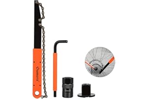 Oumers Kit d'outils de chaîne de vélo avec Fouet à chaîne,Outils de Retrait de pignon de Bicyclette Cassette Anneau de Serrure Clé de démonte pignon