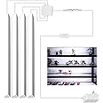 Cefrank Cabinet Lighting, 4pcs 12" V-Shape Bright LED Light Bars for Under Cabinet, Gun Safe, Locker, Closet, Under Counter, Shelf, Showcase - 1200lm 12W - Pure White (6000K)
