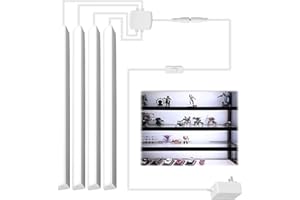 CEFRANK Eclairage LED pour Vitrine : Lot de 4 Barres 31cm en V, 1200lm, 12W, Blanc 6000K - Parfait pour Armoires.