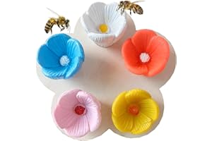 Ryfpdml Bee Drinking Cup, Colorful Bee Insect Feeder for Garden, Mini Drinking Cup for Verandahs, 1 Teaspoon Capacity