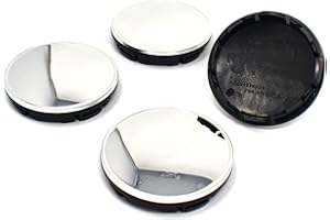 FINEST FOLIA 4 x Tapas del buje para llanta diámetro de 56 mm o 60 mm Universal tapacubo Aluminio para Centro de Rueda Accesorios para Coche (Cromo, 56mm Ø)