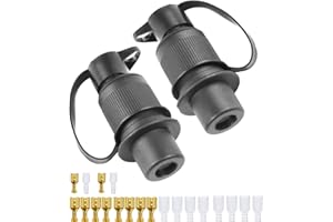 ETUKER 2x3 Pin Trailer Plug,3 Pin Tractor Plug Connector with Flat Terminals for Agricultural Machinery,Plugs wilt Terminal Crimp Sleeve