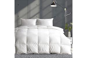 ‎APSMILE APSMILE Daunendecke 135x200 Ganzjahresdecke 100% Baumwolle Bettdecke 135x200 mit Gänsedaunen und Federn, Federbettdecke Dicke Füllung ohne Lebendrupf, Übergangsdecke für Einzelbett, Weiß