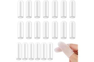 YIFLorine TANG Fingerschutz Silikon,20 Stück Weiße Gel Finger Sleeves,Fingerlinge Wasserdicht Daumenschutz Finger Abdeckung für Triggerfinger Handekzem Fingerarthritis Fingerknacken