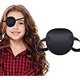 Eye Patch for Kids Eye Cover Soft Lazy Eye Patch for Adults Adjustable Banding edge Pirate Patch for Halloween Christmas Pirate Theme(Black)