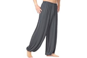 MESHIKAIER Grande Taille Super Doux Sarouel Pantalon Femme en Modal Pantalon Yoga Pantalon Harem Pantalon Bouffant pour Sport Jogging DanseÉlastique et Extensible