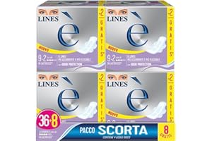 Lines È Giorno con Ali Assorbenti in Lactifless, PACCO SCORTA da 36 pezzi +8 in omaggio