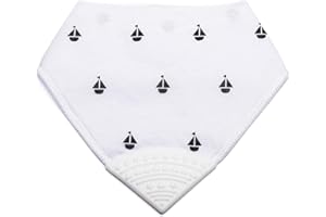V&D HOME - Baby and Toddler Dribble Bib with Teether | 0-18 month Teething Bibs for Baby and Toddler | 100% BPA & Pthalate Free | Bandana bib with teether