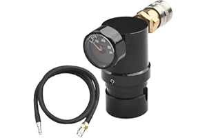 CISSIYOG PCP Luftkompressor Lufttank Regler HPA Micro MR Luftregler, mit US Foster Koppler W/Remote Coil Schlauch 2000psi Manometer, Ausgangsdruck 40PSI-200PSI fur Paintball Lufttankregler und Ventilanzeige