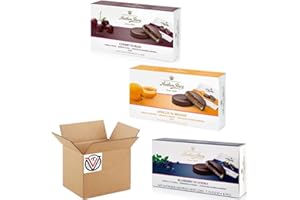 VIMIX Anthon Berg Albaricoque En Brandy, Fresa En Vino Espumoso, Cereza En Ron, Frambuesa En Naranja, Ciruela En Caja De Madeira 220g 05 Mixta