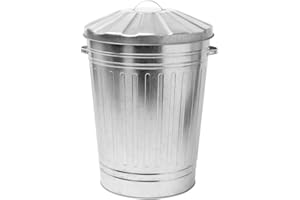 BEST HOUSE ANOTHER FINE PRODUCT BH | 75L Large Galvanised Metal Dustbin | Pack of 1 | Anti-Rust | Waste Recycle Trash Bin With Lid | Ideal for Home, Kitchen, Garden, Animal Feed Storage, Rubbish Dustbin - by BEST HOUSE