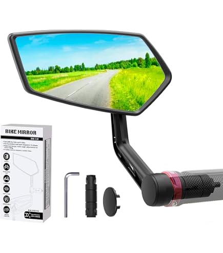 Rétroviseur Vélo RBRL – Paire, Verre Extra Large, Réglage 360°, Anti-Vibrations – Montage Sans Outil – Vélo Électrique Et Classique
