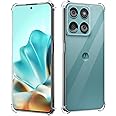KrKis Back Cover for Motorola Moto Edge 60 Fusion 5G PC + TPU Clear Transparent Raised Edges Shockproof Protective Phone Bumper Case Moto Edge 60 Fusion 5G (Transparent)
