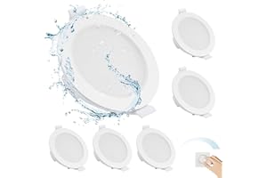 Gr4tec Spot LED Encastrable Salle de Bain IP65, 6 x 6W Dimmable 6500K Blanc Froid 400LM, Trou Φ68-80mm, Extra Plat 35mm, pour Cuisine Salon Couloir
