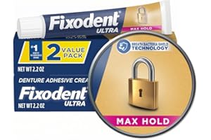 Fixodent Ultra Max Hold Denture Adhesive, 2.2 Ounce, Pack of 2
