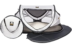 Deryan Culla da viaggio per bambini con materasso dalla nascita a 4,5 anni - Culla pop-up per bambini - Tenda da montare in 2 secondi - inclusa zanzariera e borsa da viaggio - 136x84x62cm