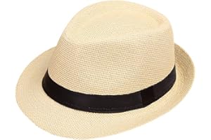 Topgrowth Cappello di Jazz Bambino Estate Spiaggia Cappello di Paglia Panama Outdoor Ragazzo Cappello da Gentiluomo