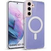 Samsung Galaxy S21 Plus Uyumlu Kamera Korumalı Magsafe Wireless Şarj &Ouml;zellikli L&uuml;ks Şeffaf Silikon Telefon Kılıfı