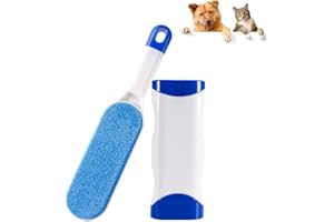 AIDBUCKS ABK Brosse pour animaux de compagnie, brosse à poils d'animaux, brosse à peluches, brosse auto-nettoyante et nettoyage en profondeur des vêtements, meubles textiles bleu foncé