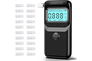 TONOS Ethylotest Electronique, Ethylotest, Ethylotest Electronique Homologué NF avec Affichage Numérique LCD Bleu, Alcotest Professionnel pour Un Usage Domestique ave 20 Embouchures