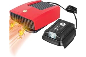 AOHAO Heizlüfter Auto Zeltheizung Campingheizung mit LED Licht Passend Für Makit-a 18v Akku, 360° Drehbar Entfroster Auto 4 in 1 Schnelle Heizung & Kühlung, Heizung Für Auto Windschutzscheibe Demister